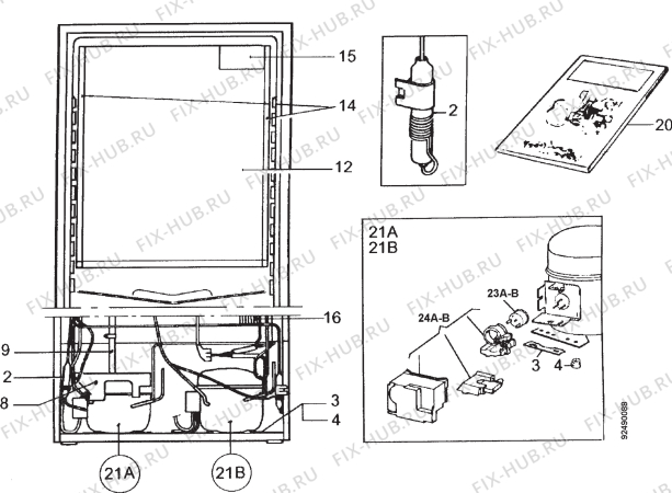 Взрыв-схема холодильника Electrolux ER4096B - Схема узла Section 4